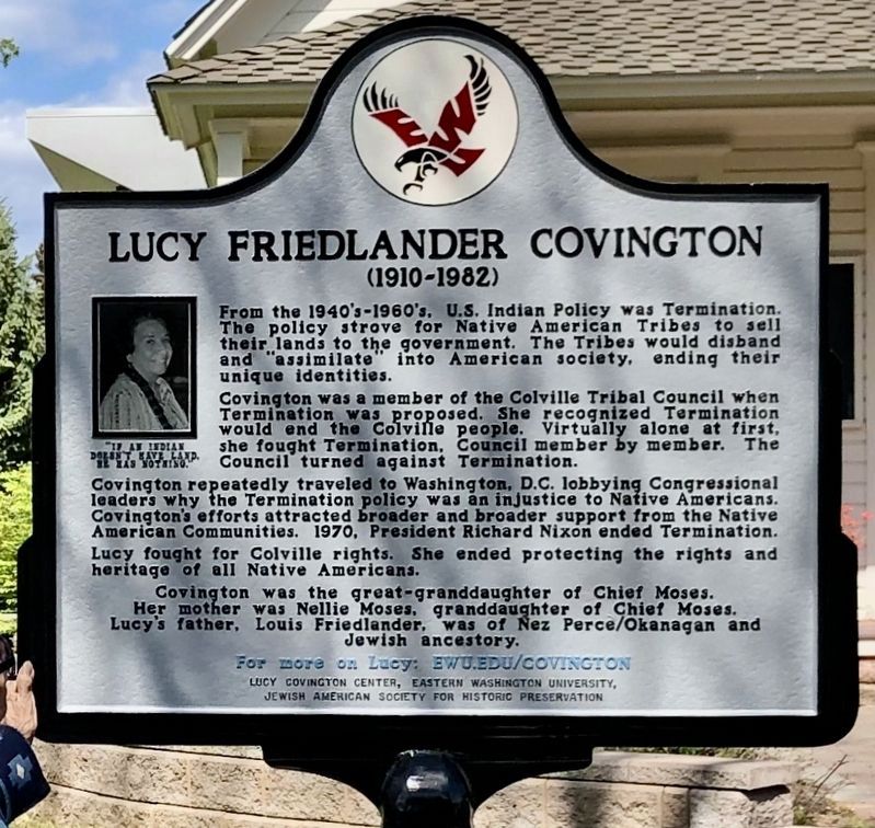 Lucy Friedlander Covington Marker image. Click for full size.