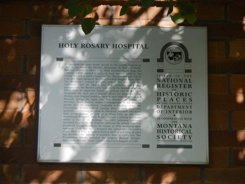 Holy Rosary Hospital Marker image. Click for full size.