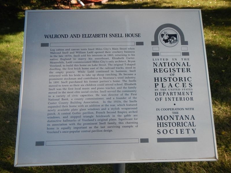 Walrond and Elizabeth Snell House Marker image. Click for full size.