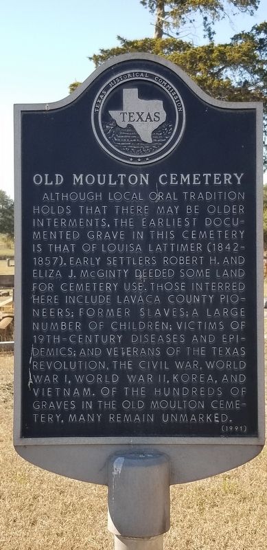 Old Moulton Cemetery Marker image. Click for full size.