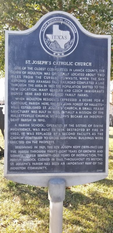 St. Joseph’s Catholic Church Marker. Click for full size. St. Joseph’s Catholic Church Marker image. Click for full size.
