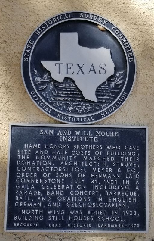 Sam and Will Moore Institute Marker image. Click for full size.