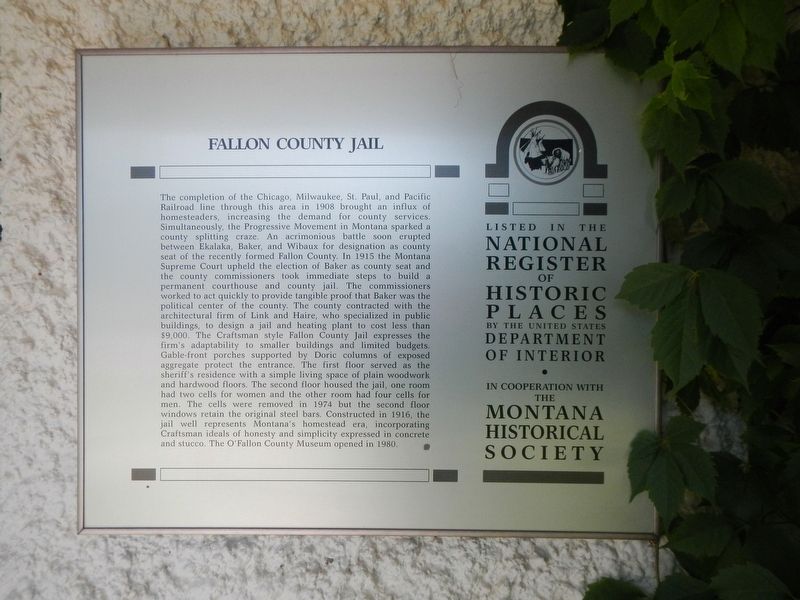 Fallon County Jail Marker image. Click for full size.