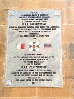 US Mediterranean Squadron and USS Constitution Marker image. Click for full size.