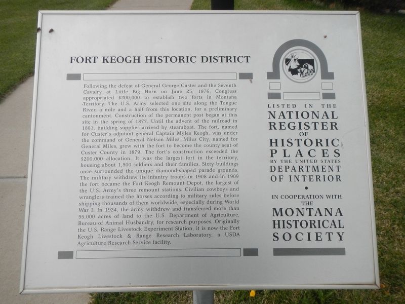 Fort Keogh Historic District Marker image. Click for full size.