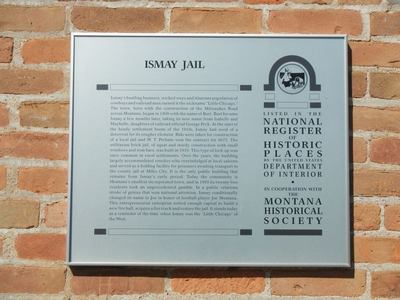 Ismay Jail Marker image. Click for full size.