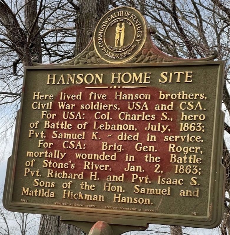 Hanson Home Site Marker image. Click for full size.
