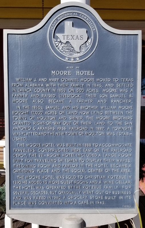 Site of Moore Hotel Marker. Click for full size. Site of Moore Hotel Marker image. Click for full size.
