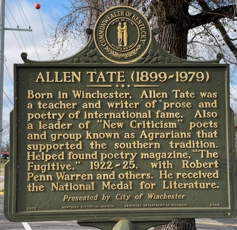 Allen Tate (1899-1978) Marker image. Click for full size.