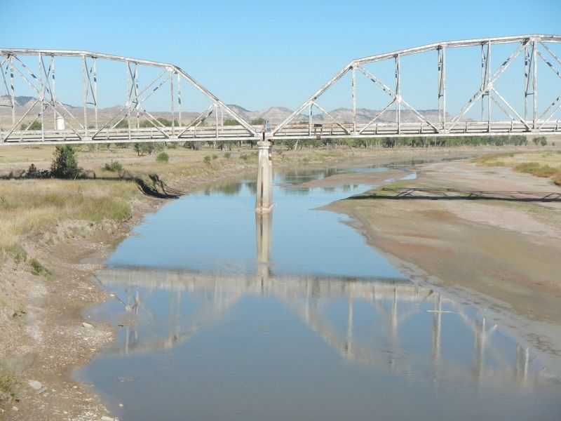 The Powder River and the last trough truss bridge constructed in Montana image. Click for full size.