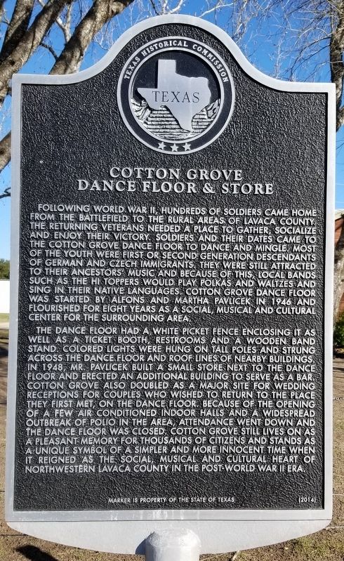 Cotton Grove Dance Floor & Store Marker image. Click for full size.