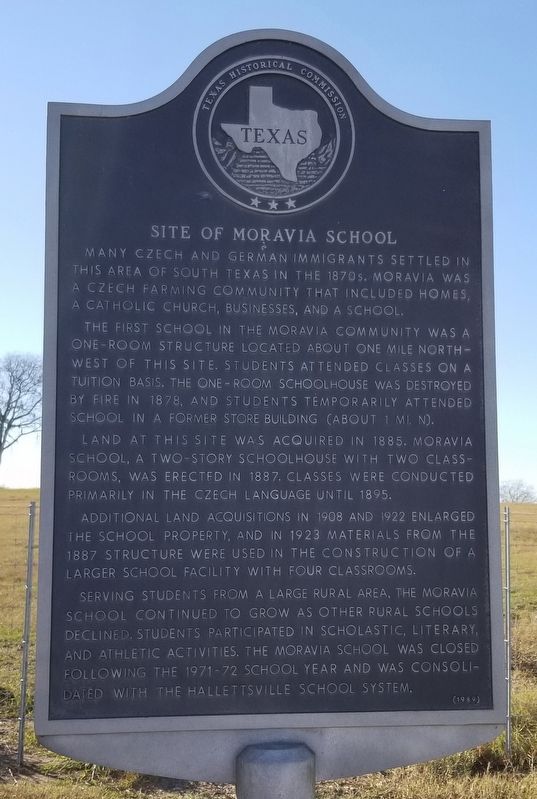 Site of Moravia School Marker image. Click for full size.