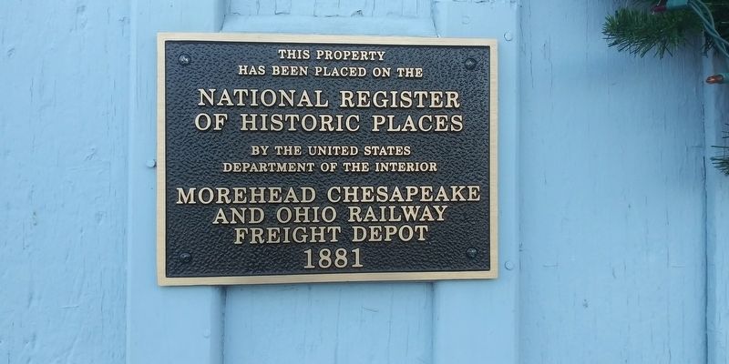 Morehead Chesapeak And Ohio Railway Freight Depot Marker. Click for full size. Morehead Chesapeak And Ohio Railway Freight Depot Marker image. Click for full size.