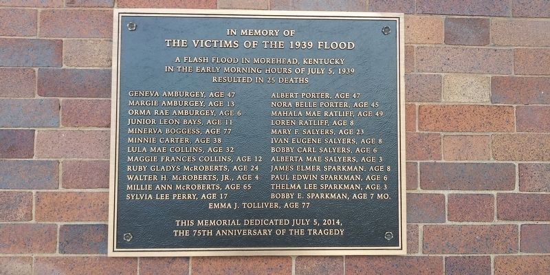 The Victims of the 1939 Flood Marker image. Click for full size.