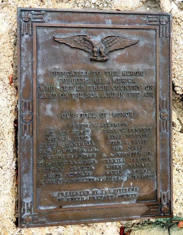 North Brevard County Veterans Honor Roll Marker. Click for full size. North Brevard County Veterans Honor Roll Marker image. Click for full size.