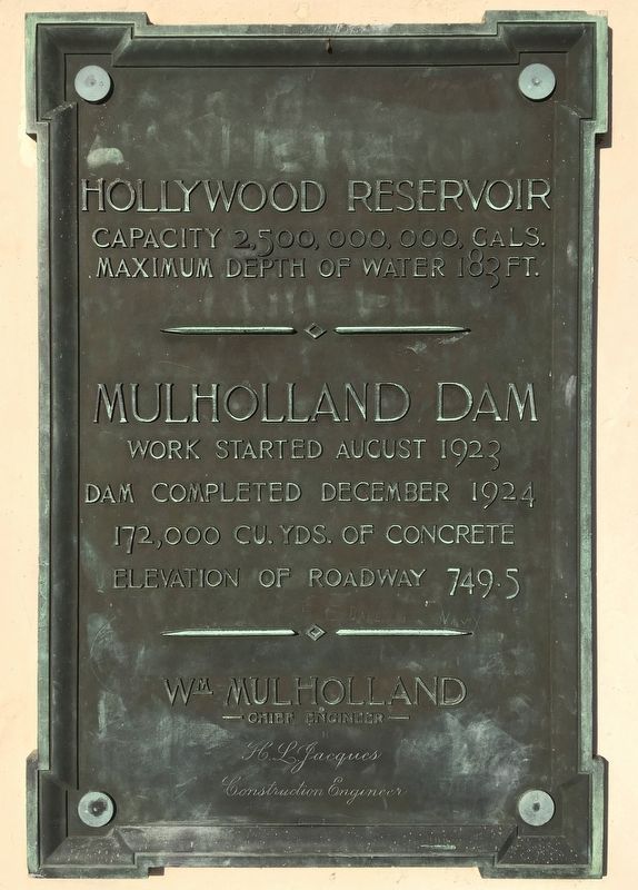 Hollywood Reservoir Marker. Click for full size. Hollywood Reservoir Marker image. Click for full size.