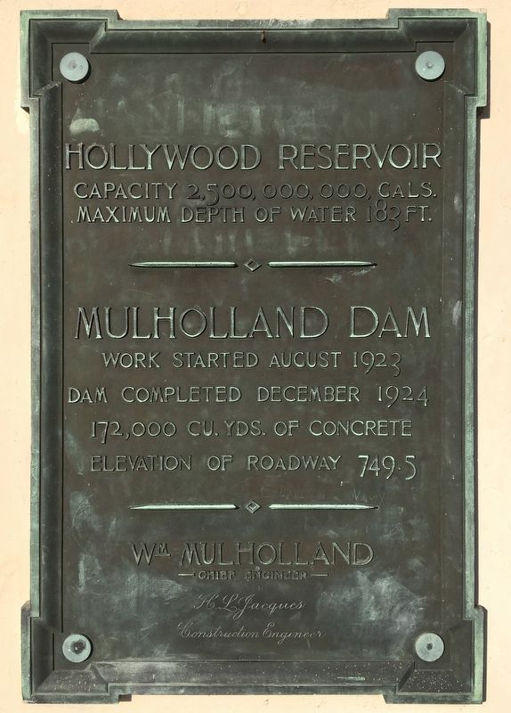 Hollywood Reservoir Marker image. Click for full size.