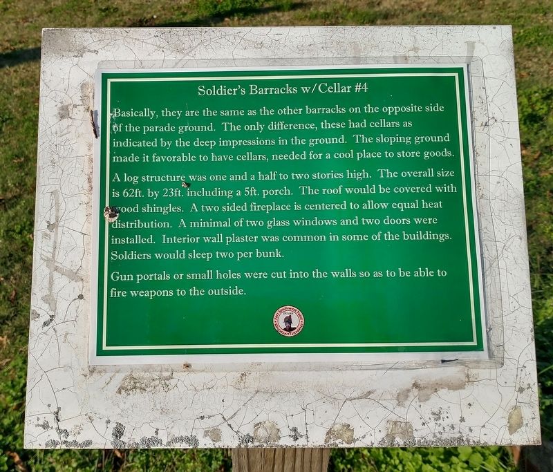 Soldier’s Barracks w/ Cellar #4 Marker. Click for full size. Soldier’s Barracks w/ Cellar #4 Marker image. Click for full size.