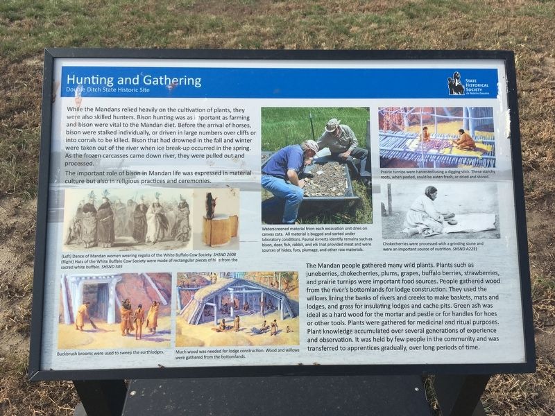 Hunting and Gathering Marker. Click for full size. Hunting and Gathering Marker image. Click for full size.