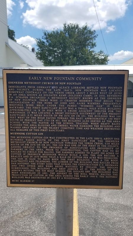 Early New Fountain Community Marker image. Click for full size.