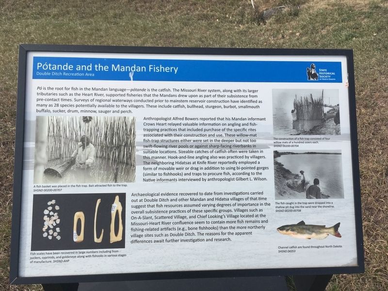 Potande and the Mandan Fishery Marker image. Click for full size.