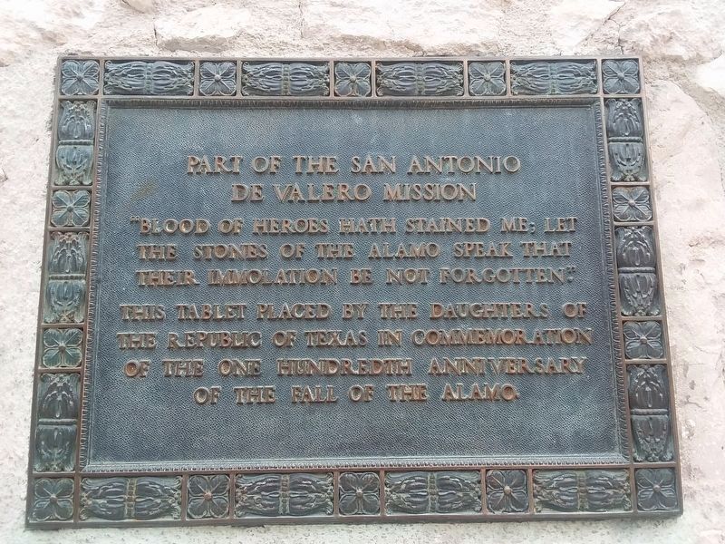 Part of the San Antonio de Valero Mission Marker image. Click for full size.