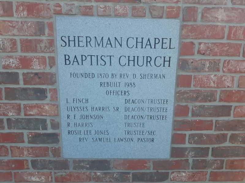 Sherman Chapel Missionary Baptist Church Cornerstone image. Click for full size.