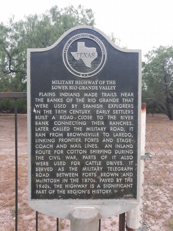 Military Highway of the Lower Rio Grande Valley Marker image. Click for full size.