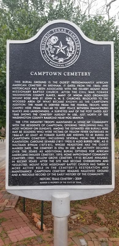 Camptown Cemetery Marker image. Click for full size.