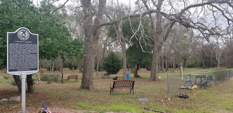 Camptown Cemetery and Marker image. Click for full size.