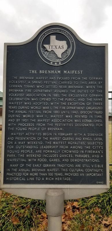 The Brenham Maifest Marker image. Click for full size.
