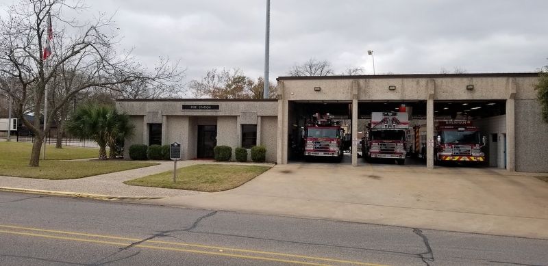 The City of Brenham's Fire Station and the marker image. Click for full size.