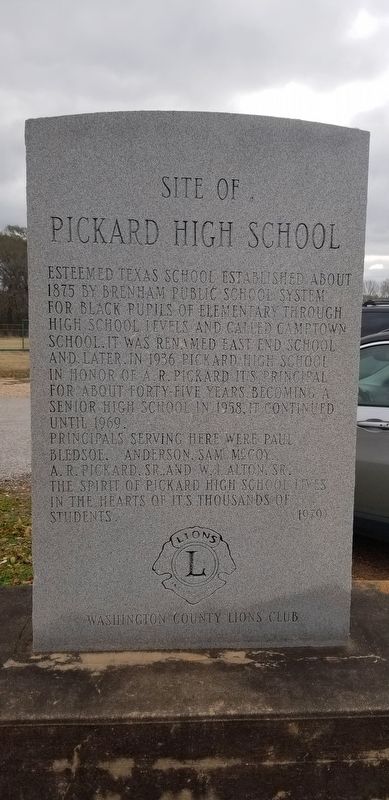 Site of Pickard High School Marker image. Click for full size.