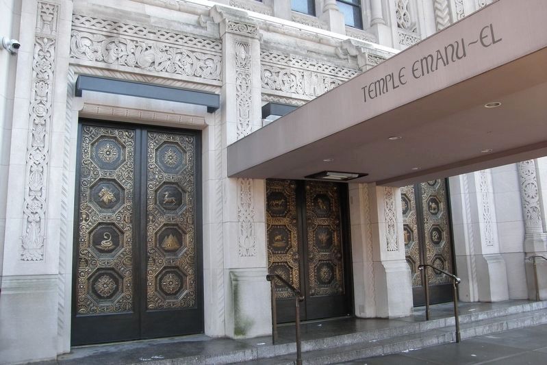 Temple Emanu-el doors. Click for full size. Temple Emanu-el doors image. Click for full size.