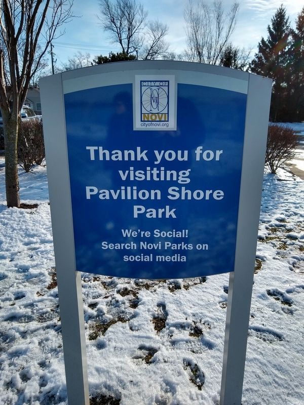 Sign Next to the Pavilion Shore Park: Honoring a Rich History Marker image. Click for full size.