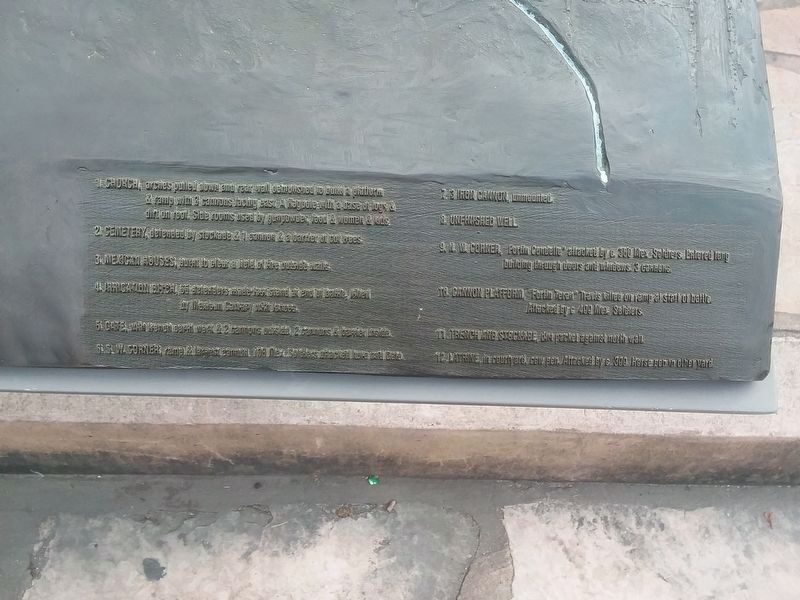 The Alamo 1836 Marker map key. Click for full size. The Alamo 1836 Marker map key image. Click for full size.