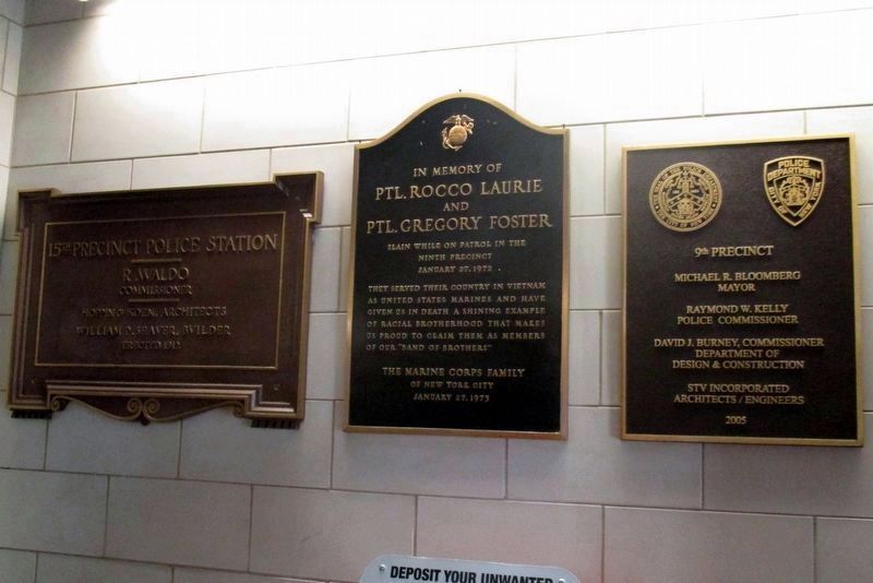 In Memory Ptl. Rocco Laurie and Ptl. Gregory Foster plaque. Click for full size. In Memory Ptl. Rocco Laurie and Ptl. Gregory Foster plaque image. Click for full size.