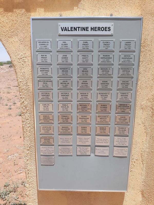 Valentine Veterans Memorial. Click for full size. Valentine Veterans Memorial image. Click for full size.