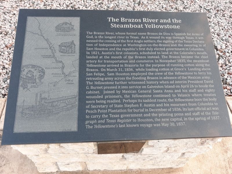 The Brazos River and the Steamboat Yellowstone Marker image. Click for full size.