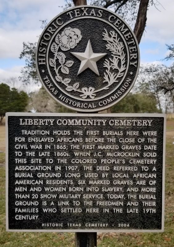 Liberty Community Cemetery Marker image. Click for full size.
