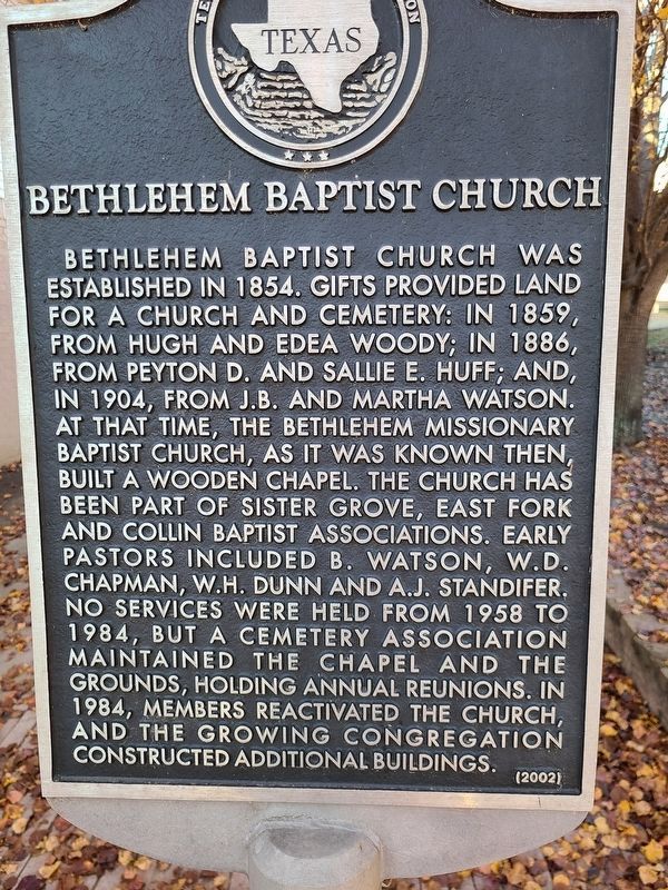 Bethlehem Baptist Church Marker image. Click for full size.