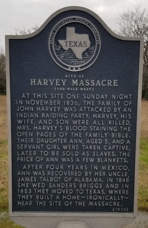 Site of Harvey Massacre Marker image. Click for full size.