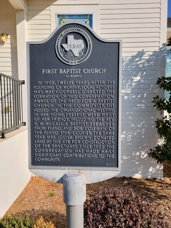 First Baptist Church of Murphy Marker image. Click for full size.