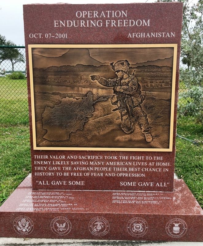Operation Enduring Freedom Marker image. Click for full size.