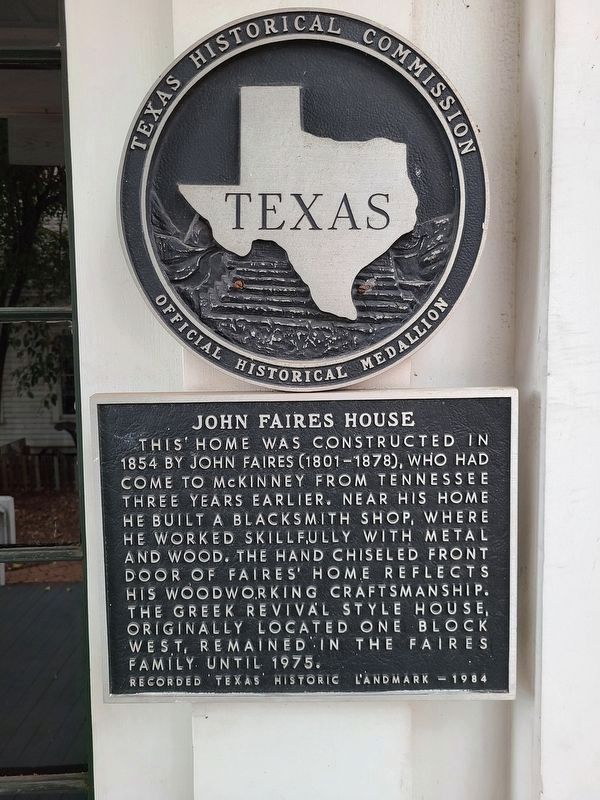 John Faires House Marker. Click for full size. John Faires House Marker image. Click for full size.