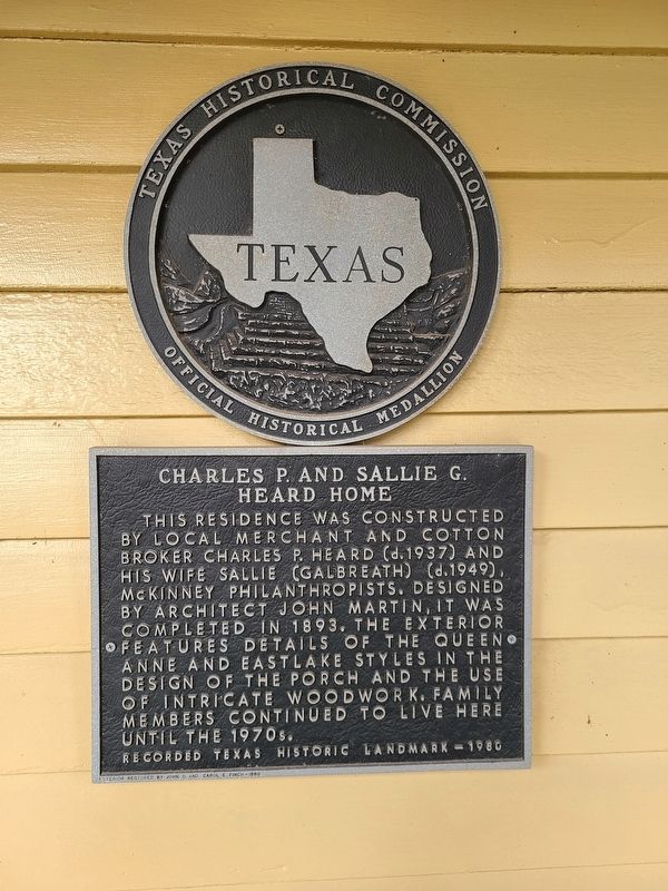 Charles P. and Sallie G. Heard Home Marker image. Click for full size.