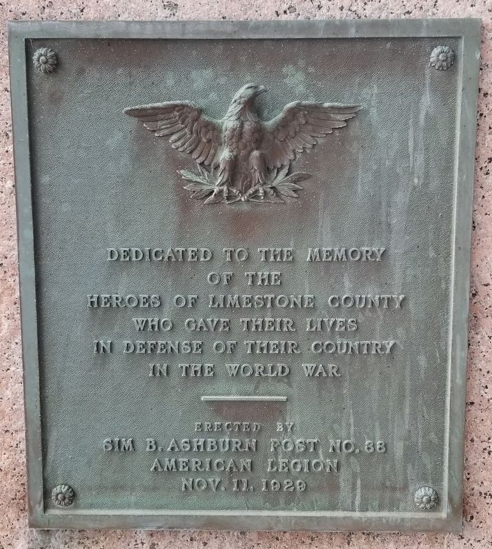 Limestone County Memorial. Click for full size. Limestone County Memorial image. Click for full size.