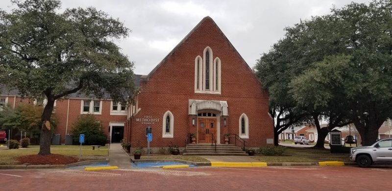 First Methodist Church of Groesbeck and Marker image. Click for full size.