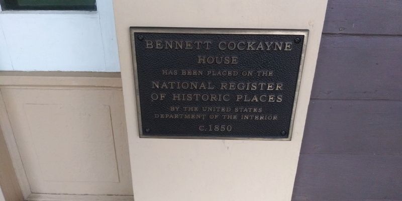 Bennett Cockane House Marker image. Click for full size.