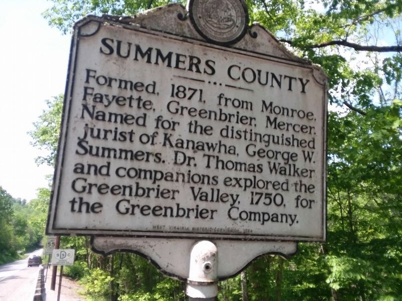 Summers County side of the marker image. Click for full size.